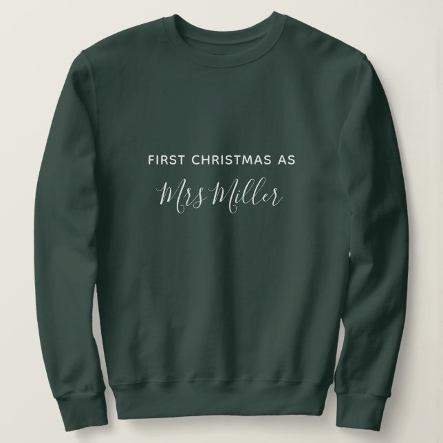 Sudadera First Christmas as Mrs Personalized Sweatshirt (Anverso del diseño)