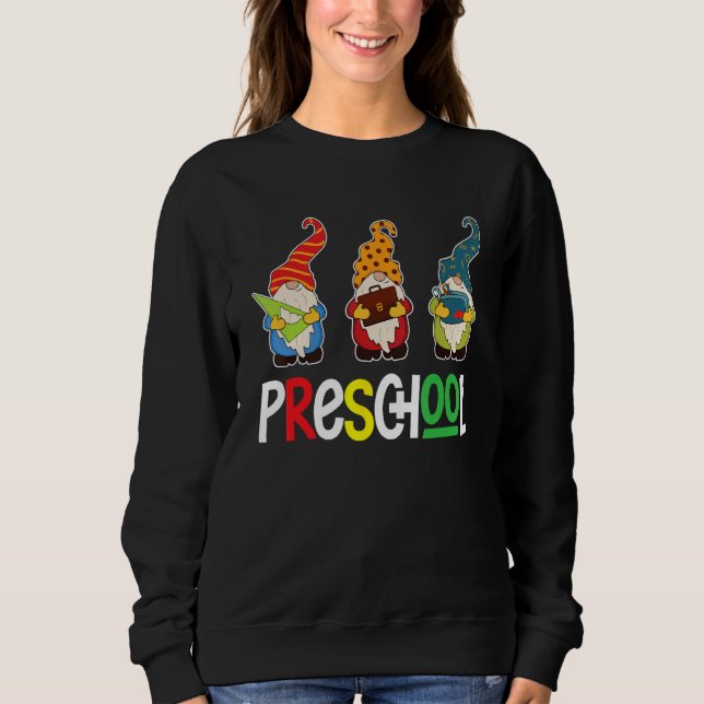 Sudadera First Day Teacher Back To School Gnomes Preschool  (Anverso)