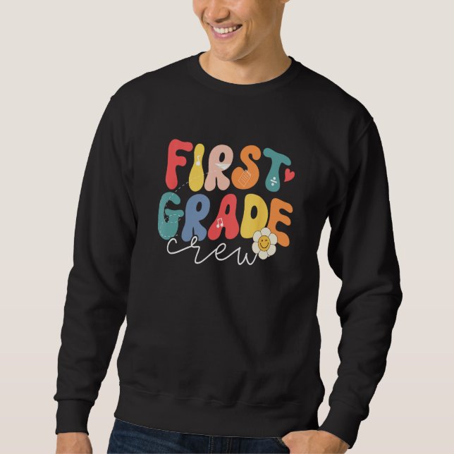 Sudadera First Grade Back to School Groovy 1st Grade Team (Anverso)