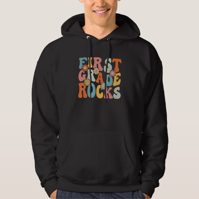 Sudadera First Grade Rocks  Back To School Teachers Student (Anverso)