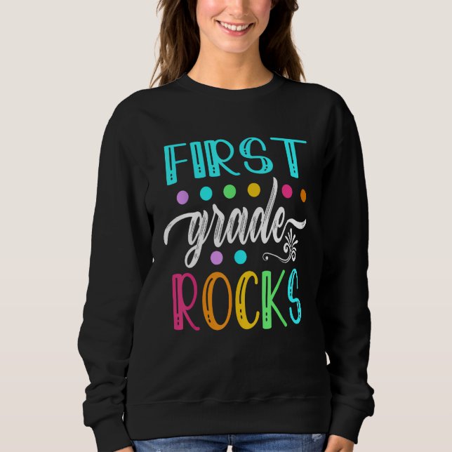 Sudadera First Grade Rocks  Team 1st Grade Teacher Kids Boy (Anverso)