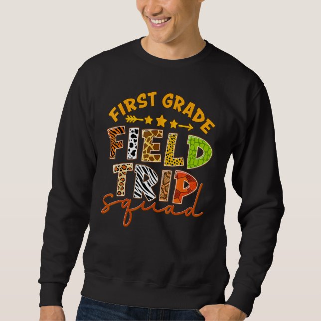 Sudadera First Grade Zoo Field Trip Squad Matching Students (Anverso)