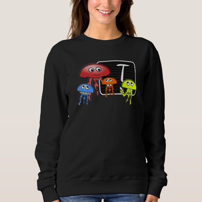 Sudadera First Grader Jellyfish Letter As Monogram (Anverso)