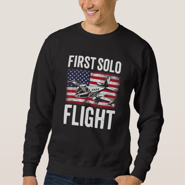 Sudadera First Solo Flight Plane Aircraft Pilot Flight   (Anverso)