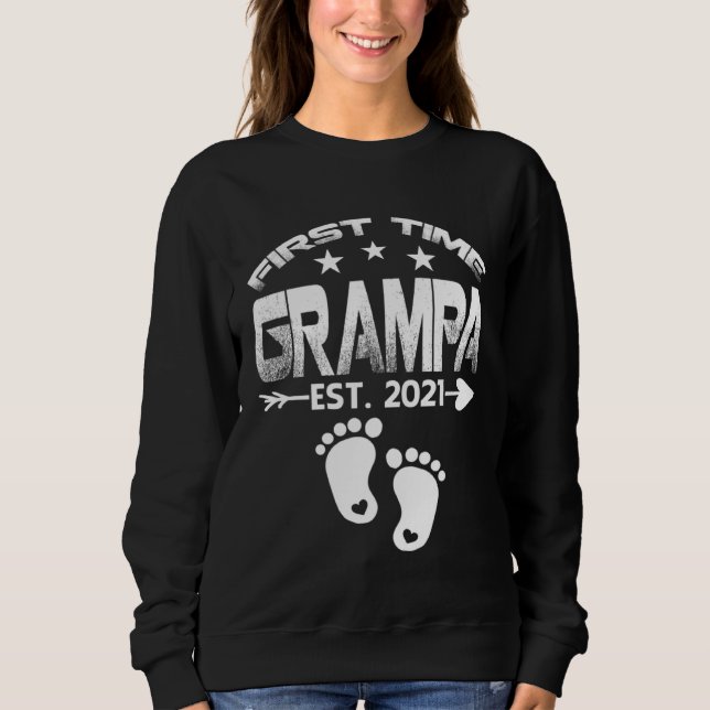 Sudadera First Time Grampa 2021 New Grampa to be  Baby (Anverso)