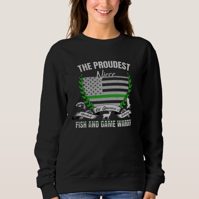 Sudadera Fish and Game Warden Niece Thin Green Line (Anverso)