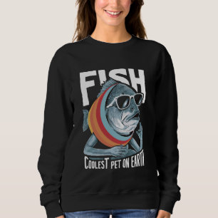 Sudadera Fish Coolest Mascota On Earth Retro Gafas De Sol F