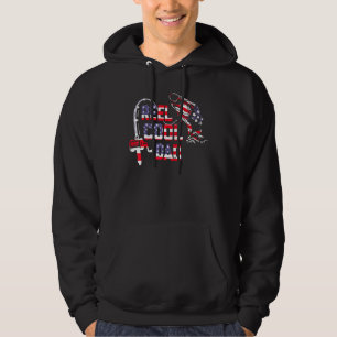 Sudadera Fish Reel Guay Dad Pescando Bandera Americana 4 De
