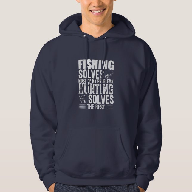 Sudadera Fisher Fishing Solves Most Of My Problems (Anverso)