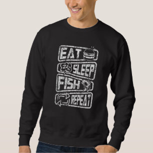 Sudadera Fisherman Gracioso Pescador Comer Pescado Dormido