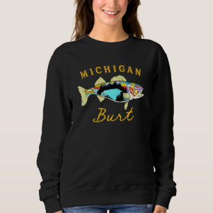 Sudadera Fisherman Michigan Burt Lake Fisher Walleye F