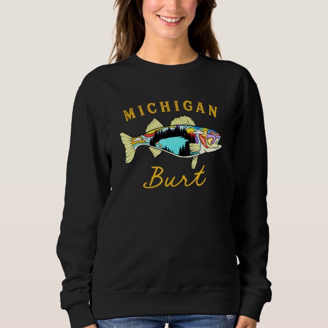 Sudadera Fisherman Michigan Burt Lake Fisher Walleye F (Anverso)