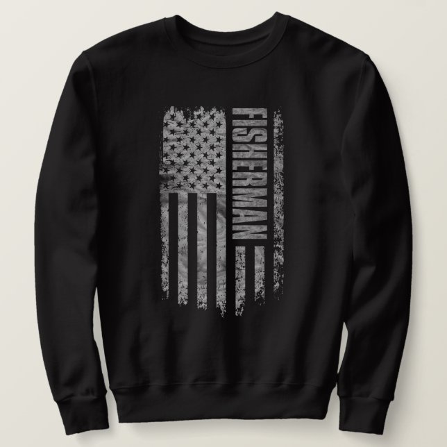 Sudadera Fisherman USA Flag Distressed design (Anverso del diseño)
