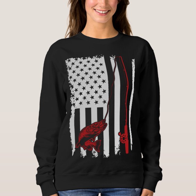 Sudadera Fishing  American Flag Bass Fishing (Anverso)