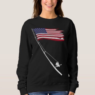 Sudadera Fishing American Flag Fishing Rod