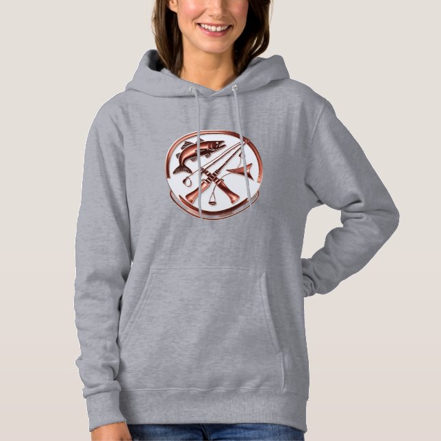 Sudadera Fishing Badge Design – Women’s Hoodie (Anverso)