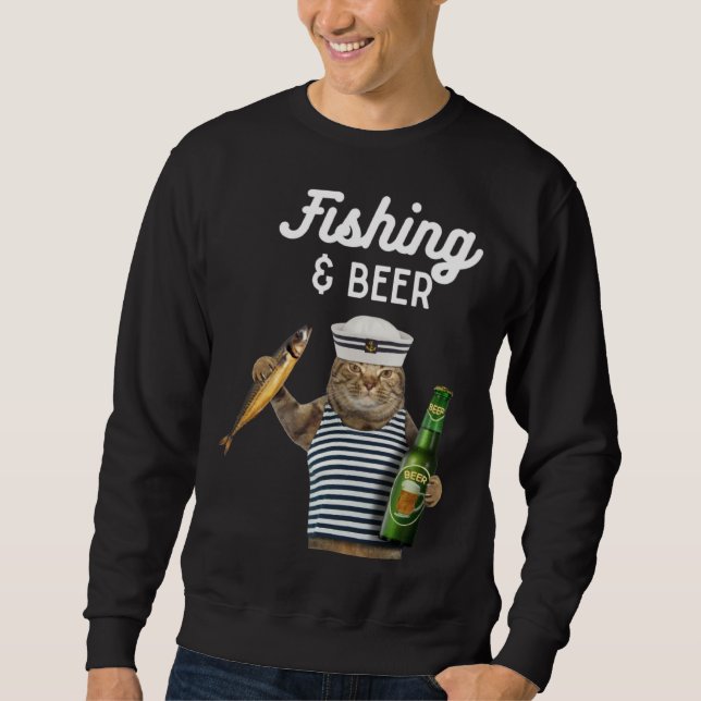 Sudadera Fishing & Beer  Cat (Anverso)
