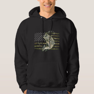 Sudadera Fishing Camouflage US American Flag Bass Fish Fish