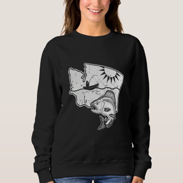 Sudadera Fishing Cool Washington State Design (Anverso)