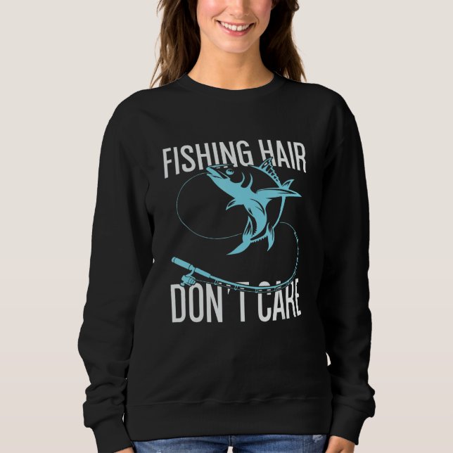 Sudadera Fishing Hair Don't Care Fishing (Anverso)