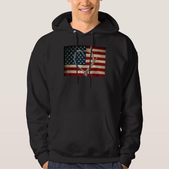 Sudadera Fishing Hook y Antler Shed Hunter Hearter Shape (Anverso)