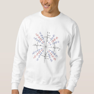 Sudadera Física de fórmulas matemáticas de círculo unitario