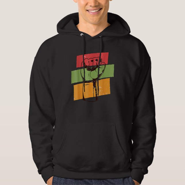 Sudadera Fist Hand Black History Month Afro African Pride M (Anverso)