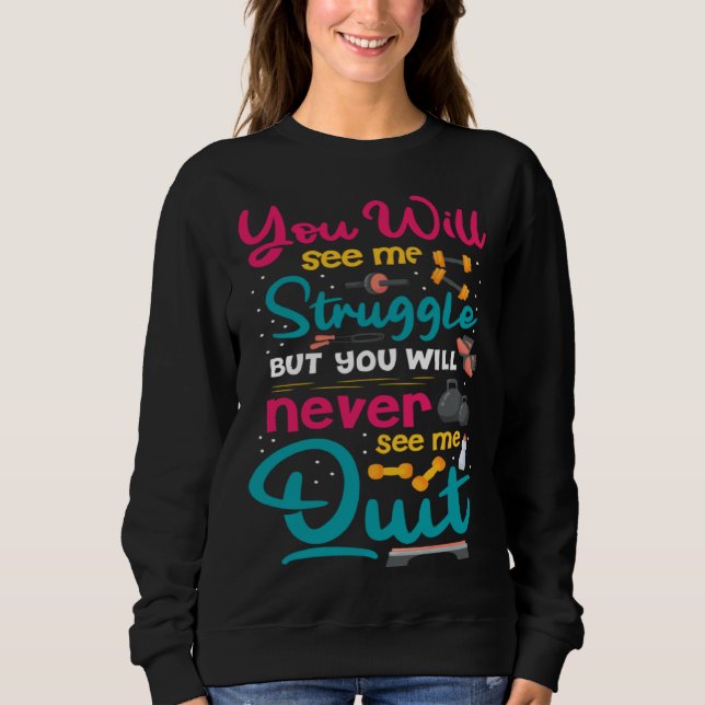 Sudadera Fitness Gym Motivation Quote (Anverso)