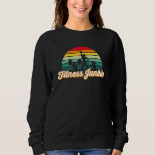 Sudadera Fitness Junkie Retro Gráfico de puesta de sol
