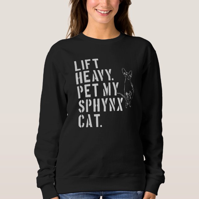Sudadera Fitness Workout Lift Heavy Mascota My Sphynx Cat 1 (Anverso)