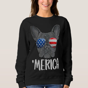 Sudadera Fla Estadounidense 4 De Julio, Perro De Bulldog Fr