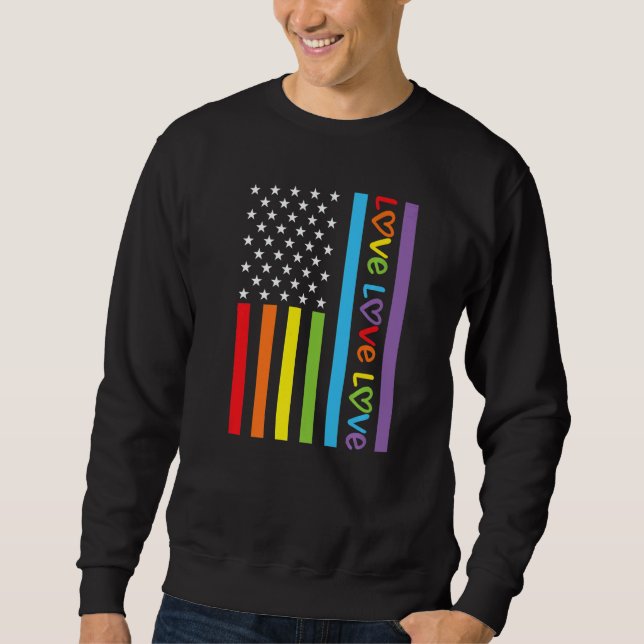 Sudadera Flag Love Pride Love Rainbow Tolerance Respect Lgb (Anverso)