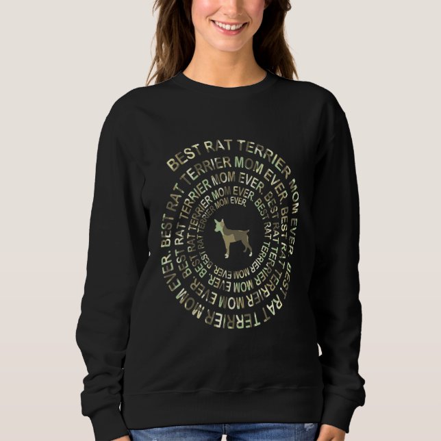 Sudadera Flag US Camo Rat Terrier Dog Mom Ever Spiral Dog (Anverso)