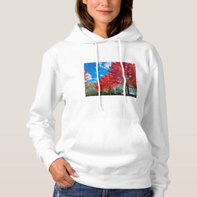 Sudadera Flagrantes hojas de árboles rojos en otoño (Anverso)