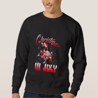 Sudadera Flamenco Rosa Con Sombrero De Santa Navidad En Chi