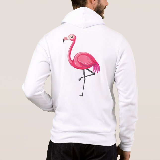 Sudadera Flamenco Rosa en Estilo de Dibujos Animados (Reverso)