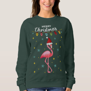 Sudadera Flamenco Rosa Navidad Tropical