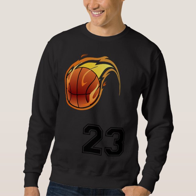 Sudadera Flaming Basketball with Number 23 on the Front and (Anverso)