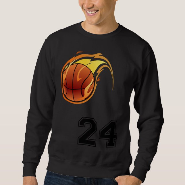 Sudadera Flaming Basketball with Number 24 on the Front and (Anverso)
