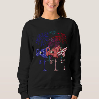 Sudadera Flamingo American Flag Firework Independence Day