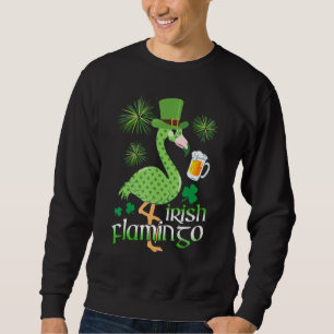 Sudadera Flamingo Beer St Patricks Day Sham irlandés