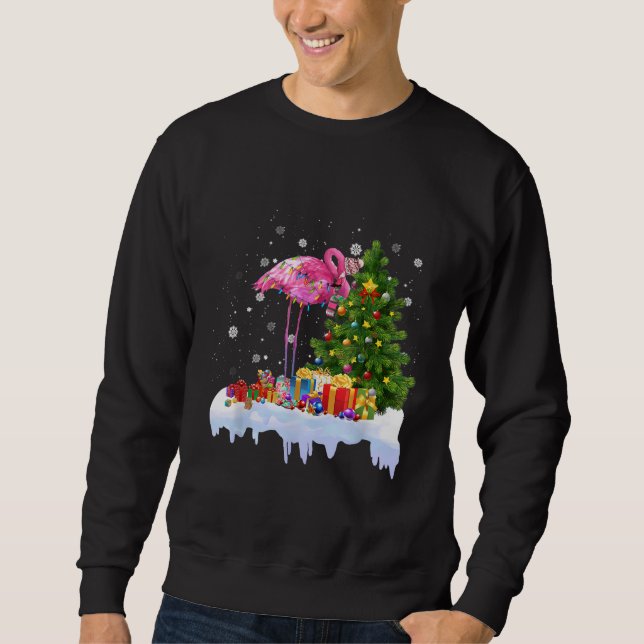 Sudadera Flamingo Christmas Tree Lights (Anverso)