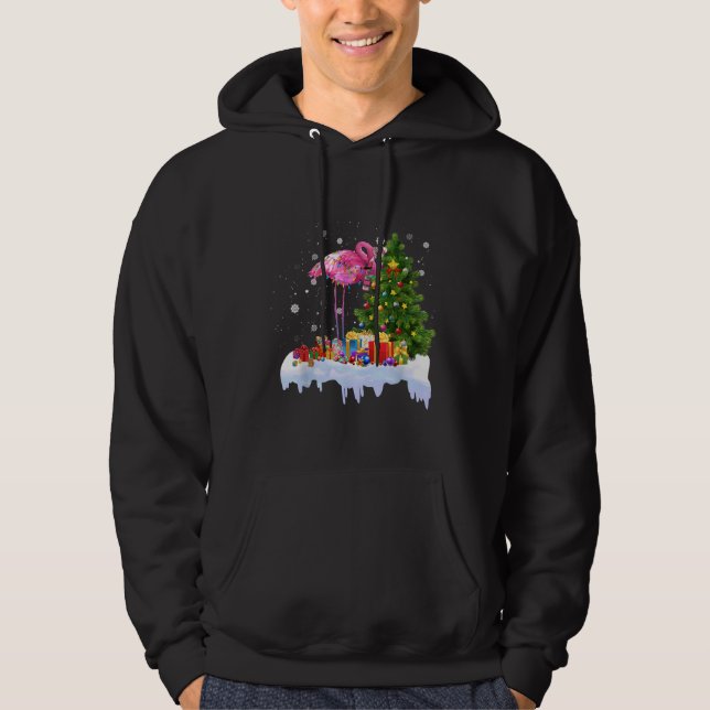 Sudadera Flamingo Christmas Tree Lights (Anverso)