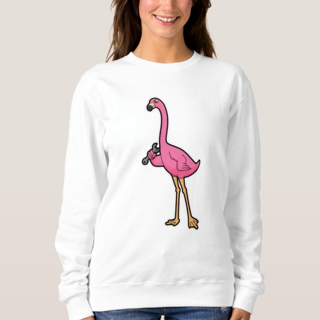 Sudadera Flamingo como mecánico con llave (Anverso)