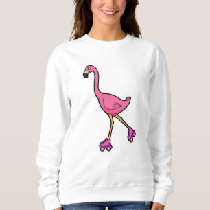 Sudadera Flamingo como patinador con patines