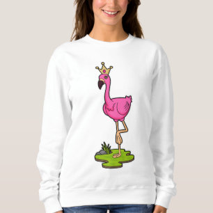 Sudadera Flamingo como princesa con corona