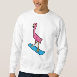 Sudadera Flamingo como snowboard con Snowbaord