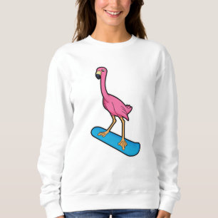 Sudadera Flamingo como snowboard con Snowbaord