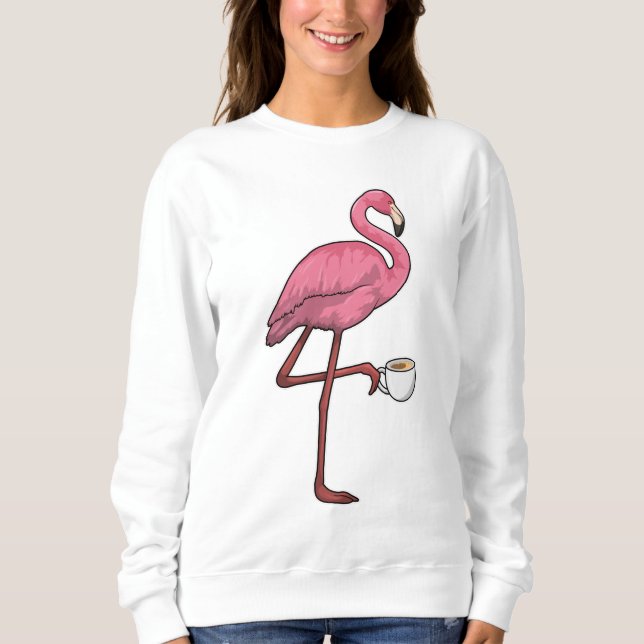 Sudadera Flamingo con Copa de Café (Anverso)