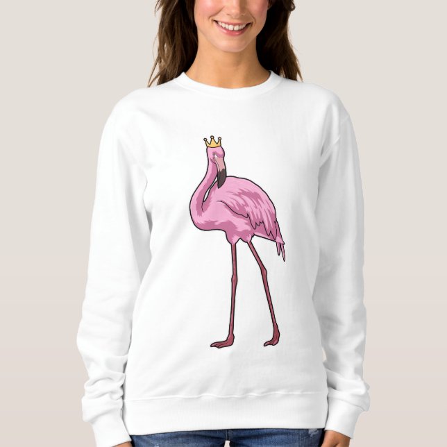 Sudadera Flamingo con corona (Anverso)